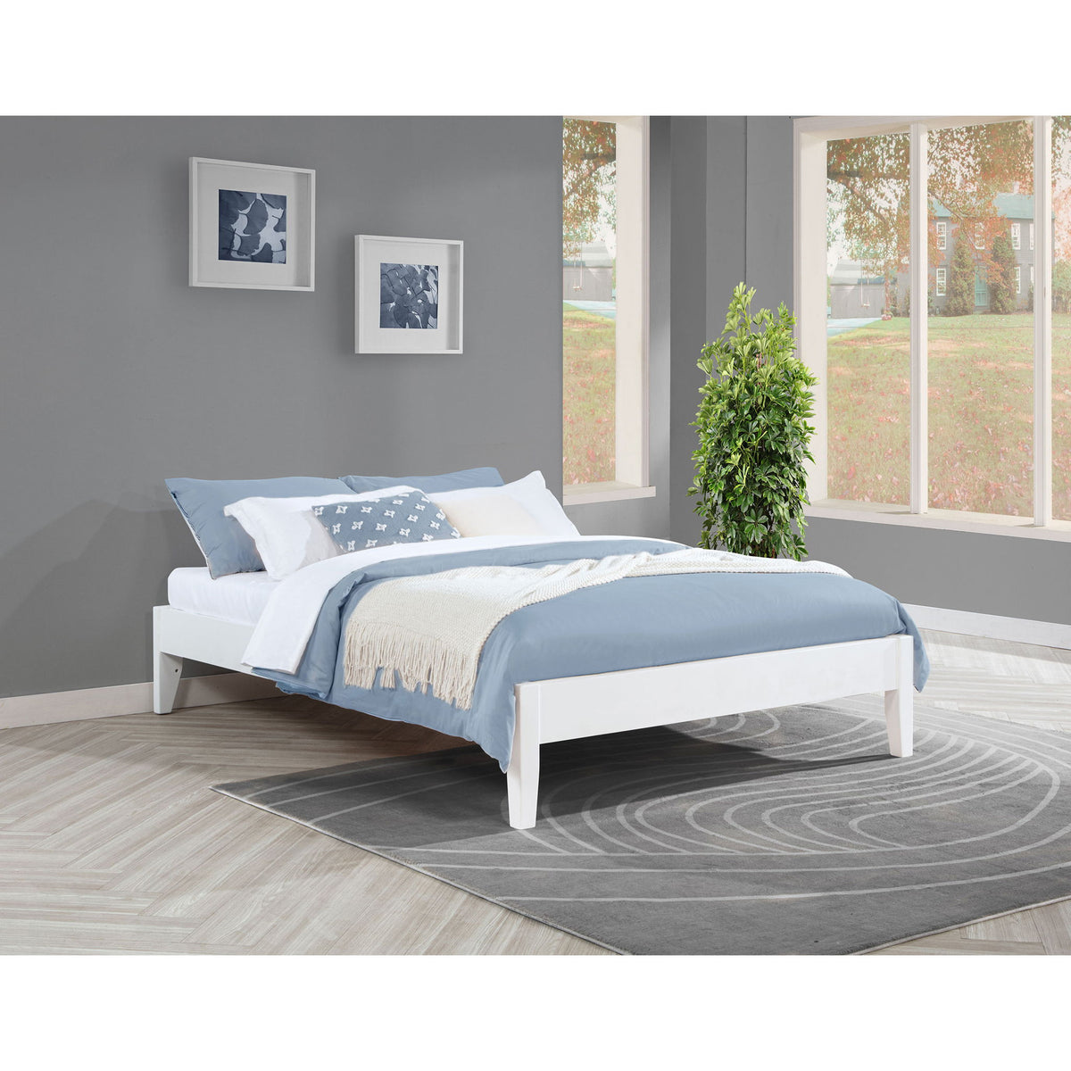 Sophie - Full Platform Bed With Tapered Legs - White