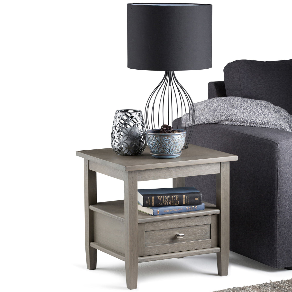 Warm Shaker - End Table - Dark Brown