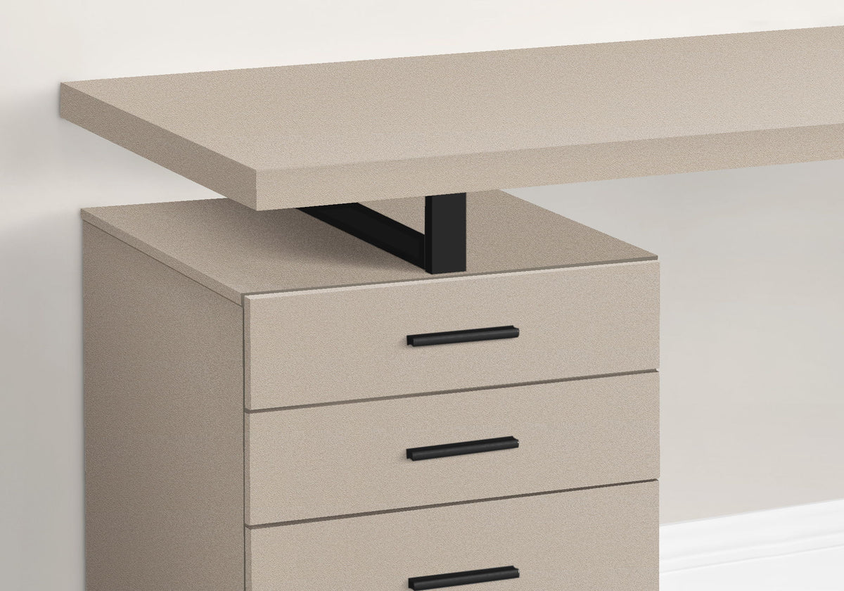 Computer Desk For Home Office, Laptop, Left Right Set Up, Storage Drawers - Beige