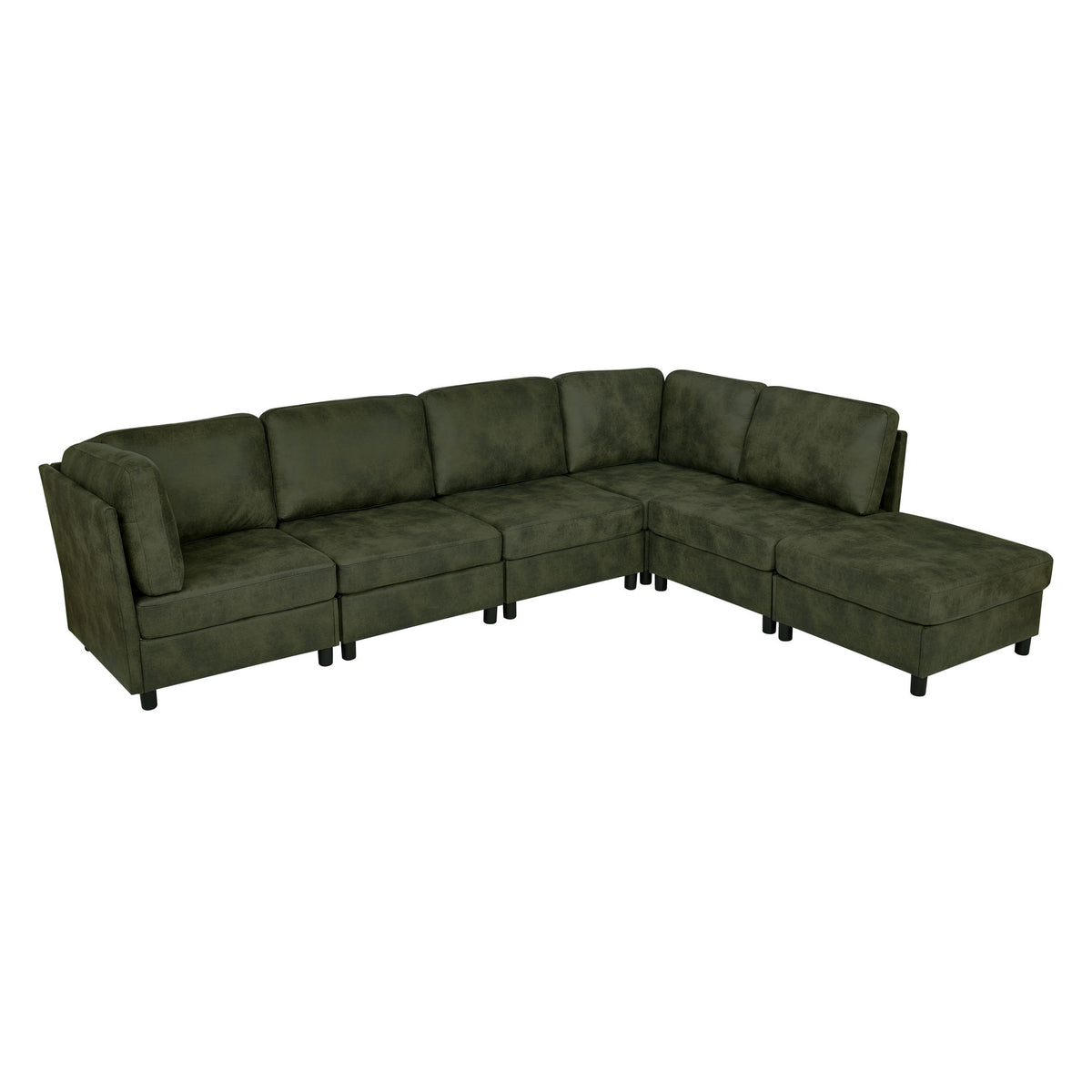 Upholstered Modular Sectional With Custom Configuration And Removable Cushions