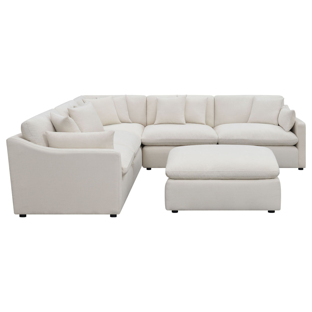 Greeley - 6 Piece Upholstered Modular Sectional Sofa - Ivory