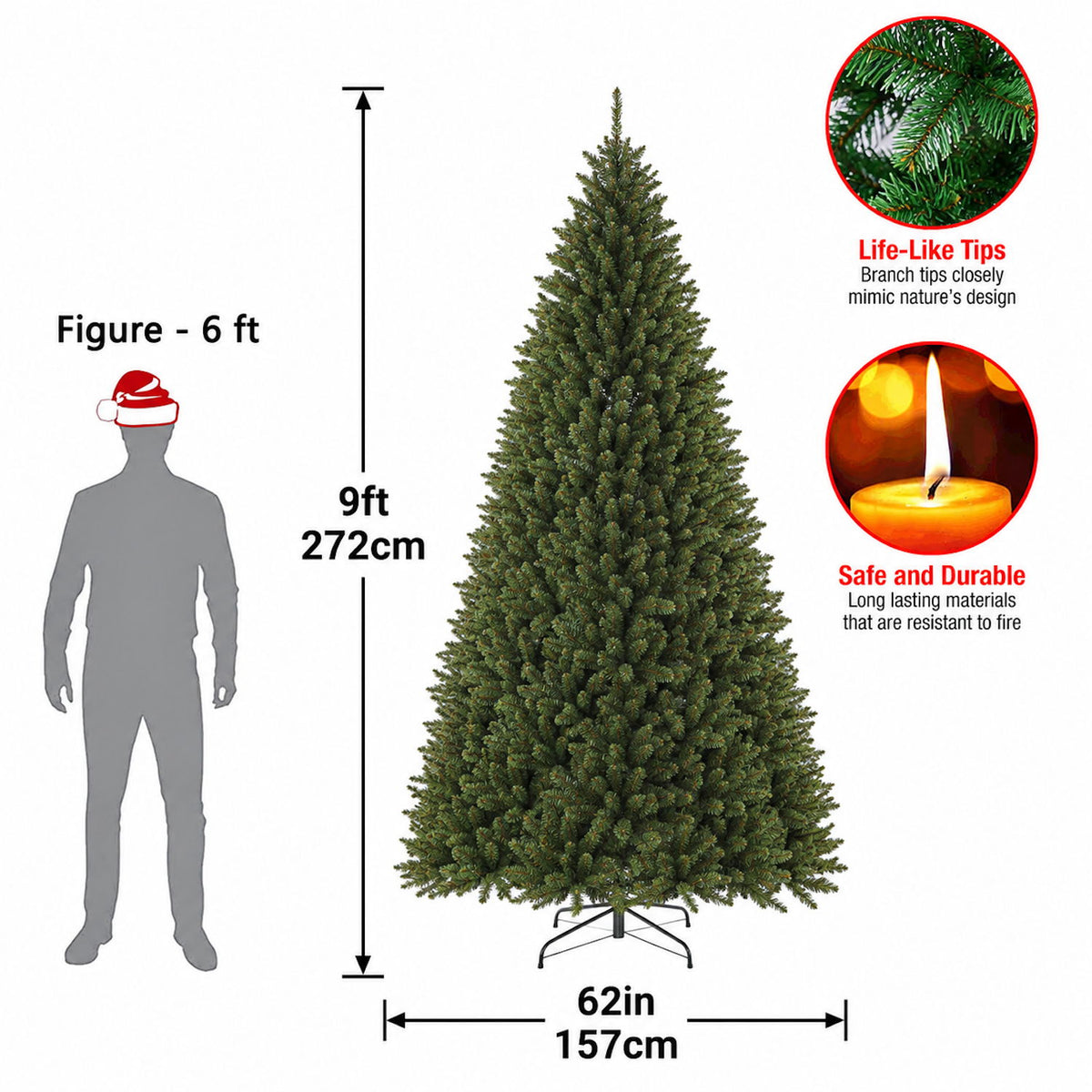 Artificial Christmas Tree With Branch Tips