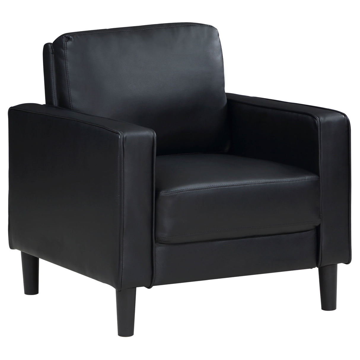 Weld 3 Piece Upholstered Track Arm Sofa Set - Black
