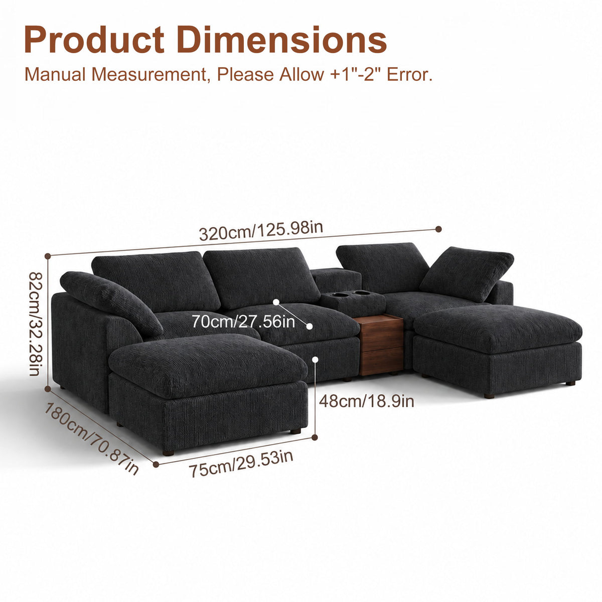 Modular Cloud Couch With Storage Console