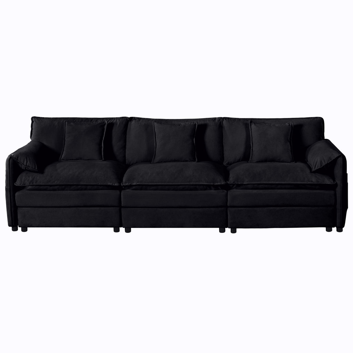 Modern Oversized Deep Seat Sectional Sofa With Pillows