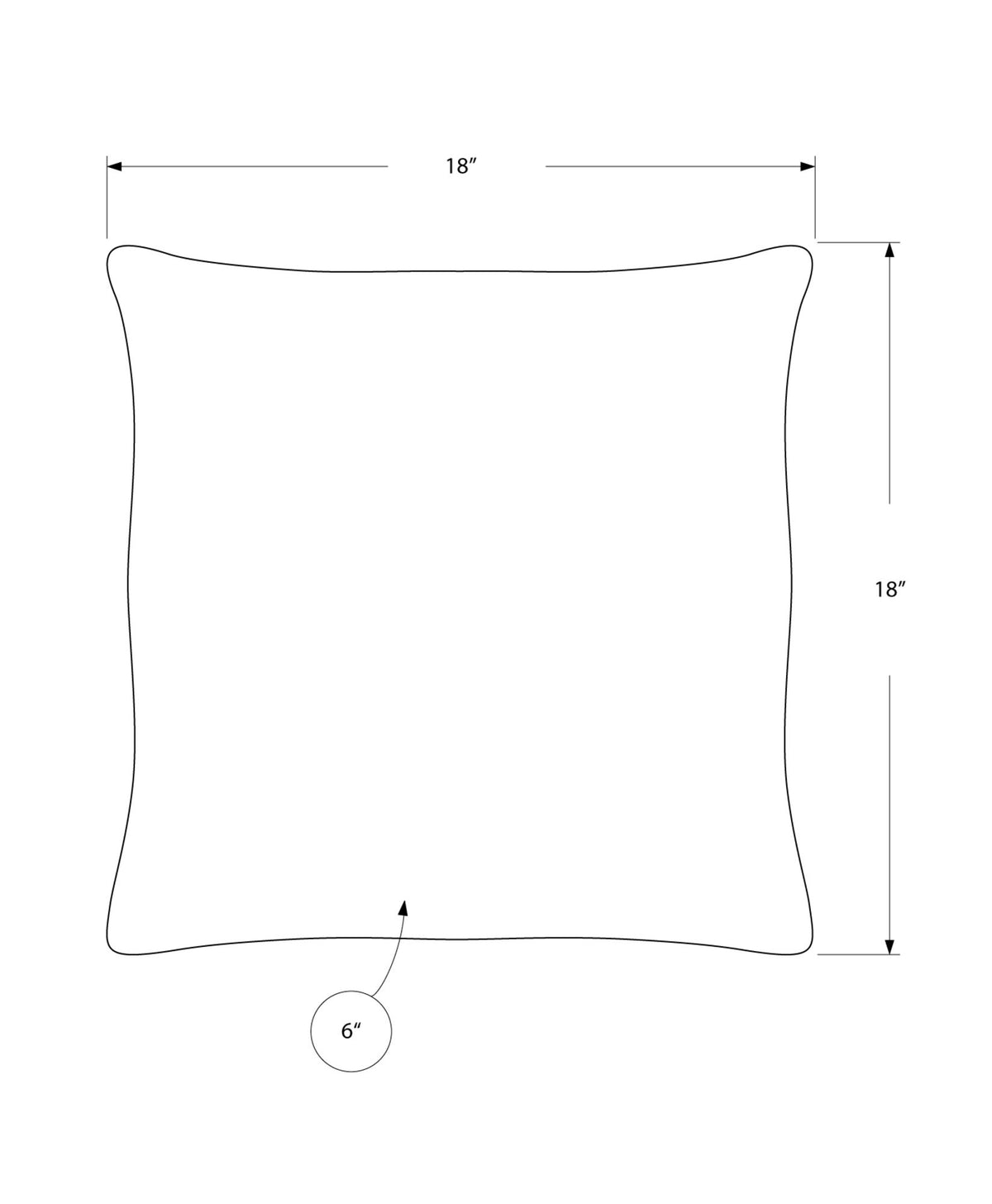 Pillow Square, Insert Included, Decorative Throw, Hypoallergenic - Gray