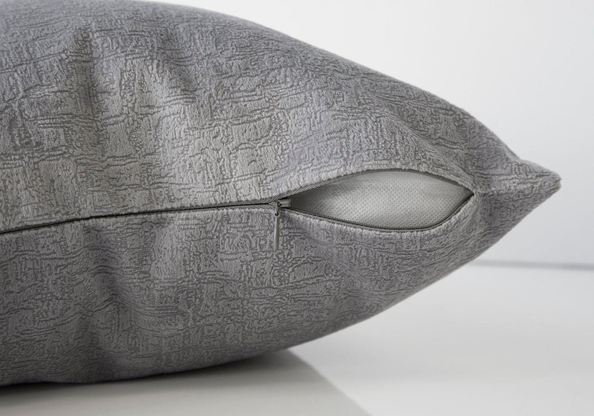 Pillow Square, Insert Included, Decorative Throw, Hypoallergenic - Gray