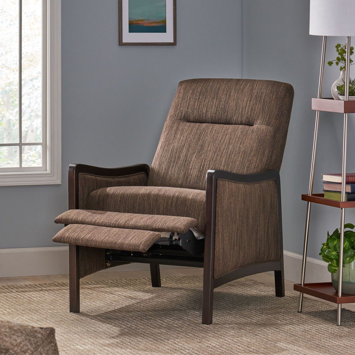 Drury - Contemporary Fabric Upholstered Pushback Recliner