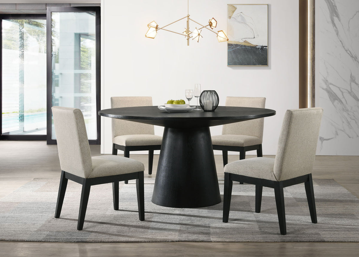 Jasper - Wide Contemporary Round Dining Table Set