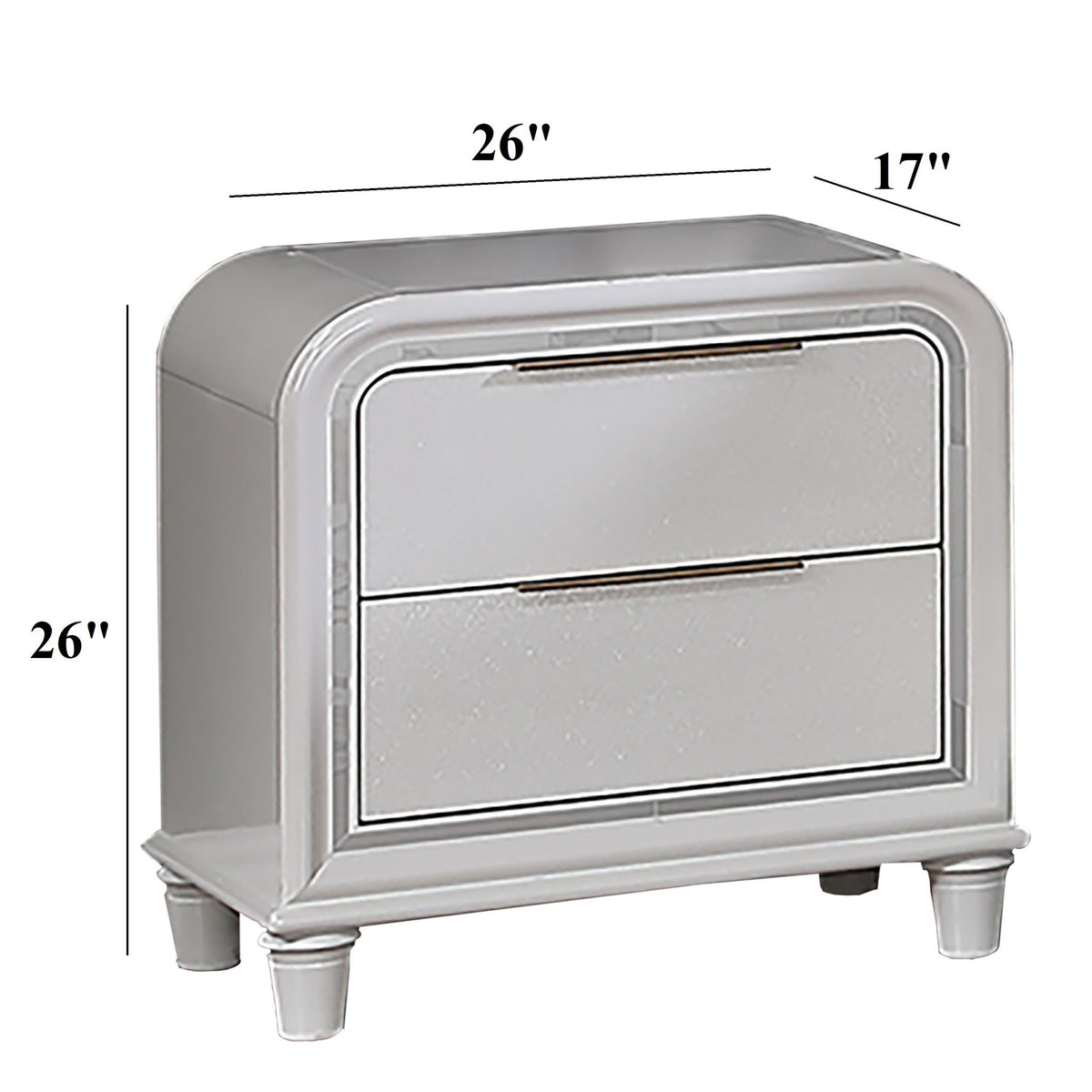Nightstand With 2 Drawers Bedside Table - White