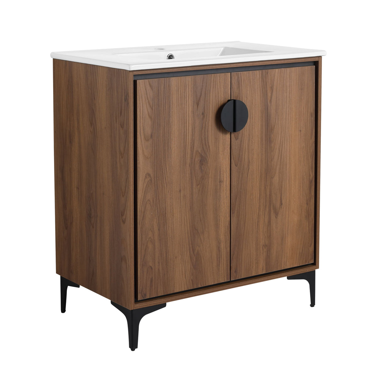 Bathroom Vanity Freestanding Cabinet With Sink - Brown