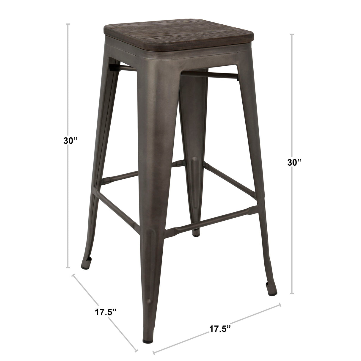 Oregon - Contemporary Barstool (Set of 2) - Black / Natural