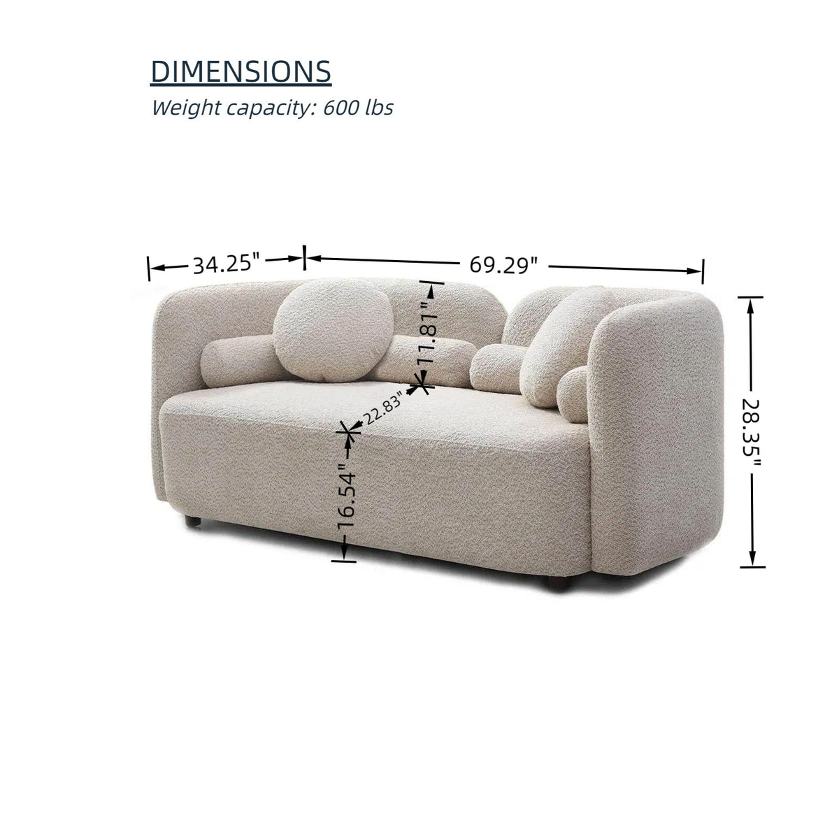 4 Piece Living Room Set With 3 Seater Sofa, Loveseat, And 2 Accent Chairs For Apartment - Light Beige