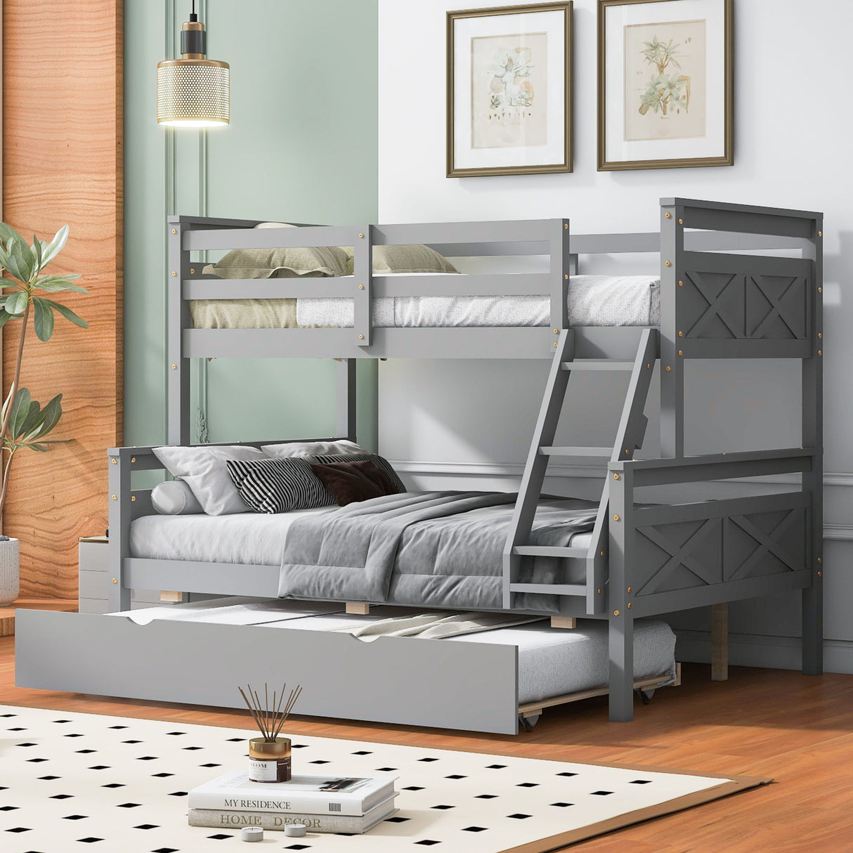 Bunk Bed & Ladder And Safety Guardrail