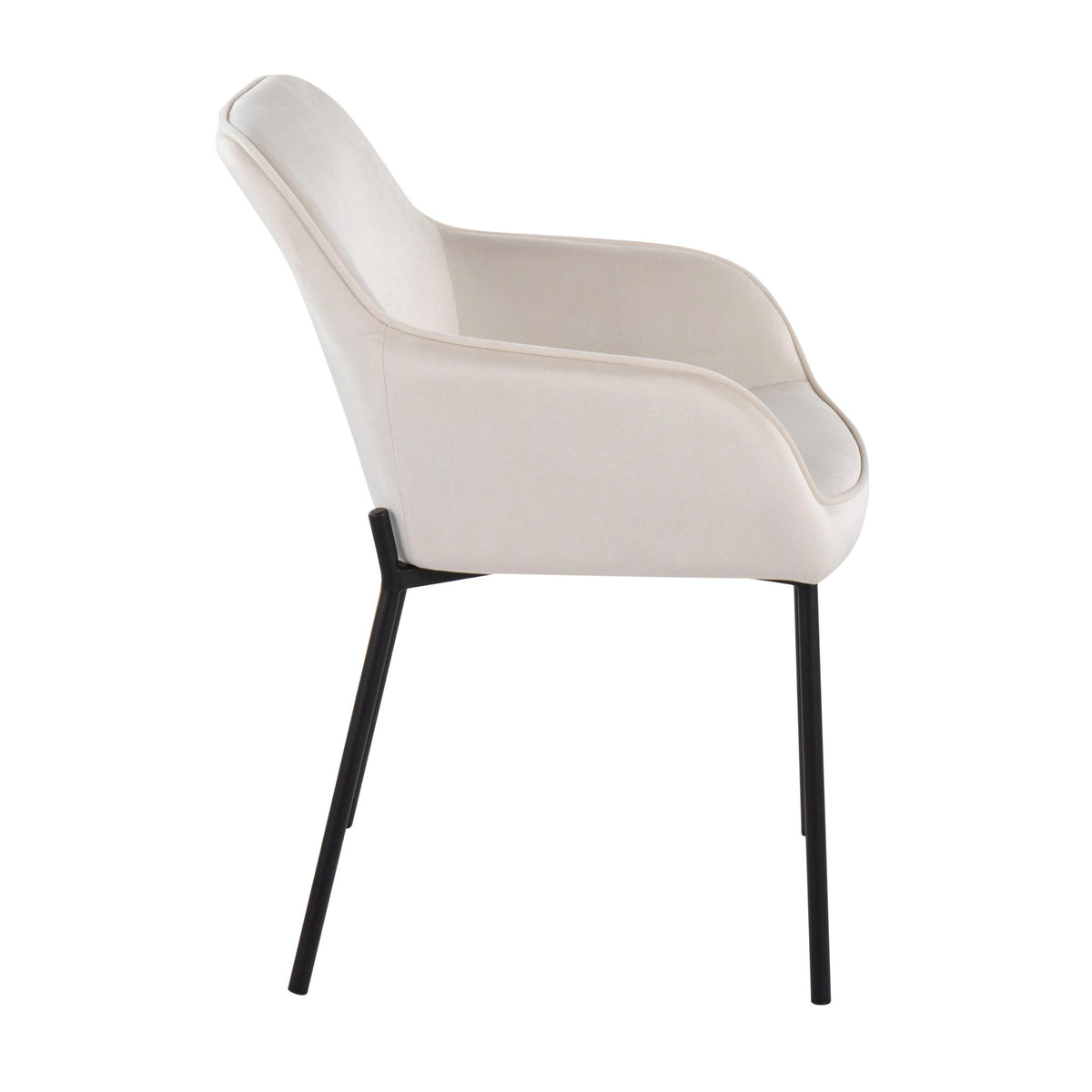 Daniella - Contemporary Dining Chair (Set of 2) - Cream - Velvet