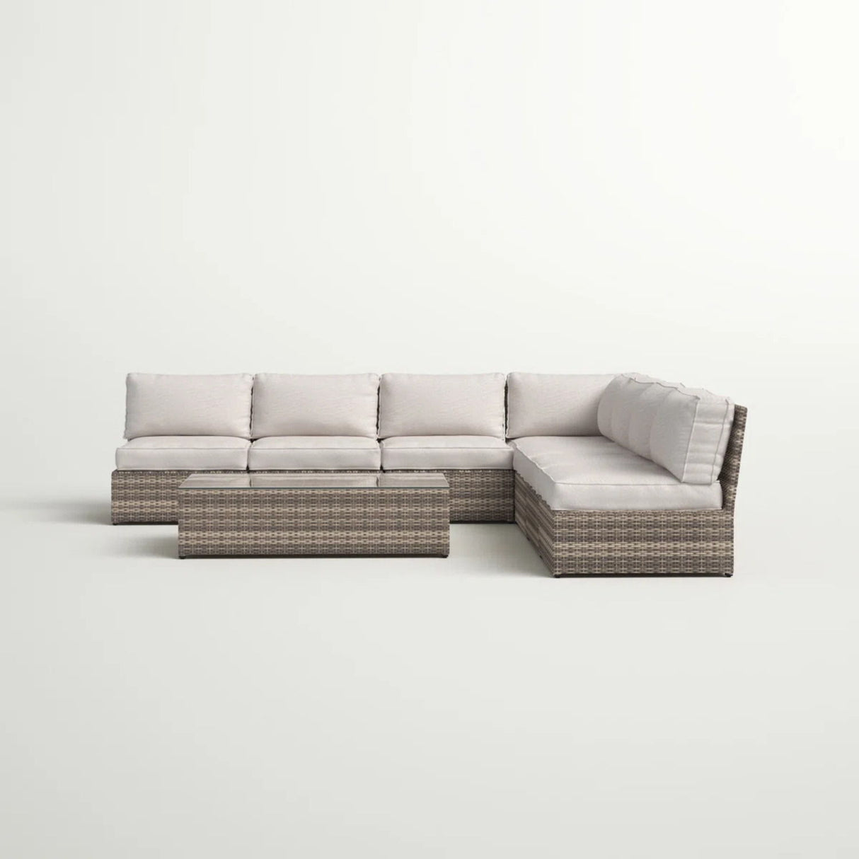 6 Piece Wicker Patio Seating Group With Cushions - Gray Mix