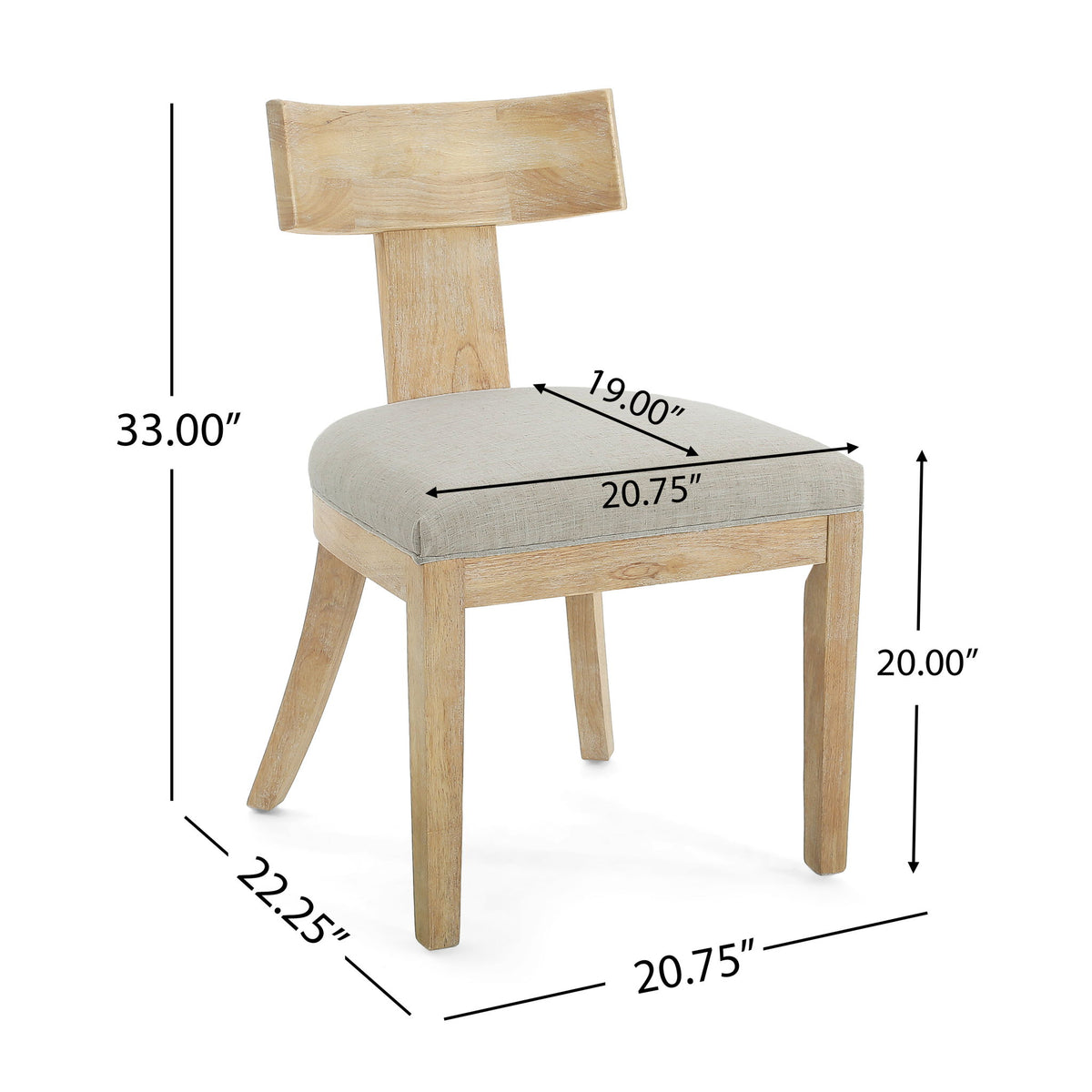 Modern Dining Chair With Fabric Upholstery In Elegant Design - Linen