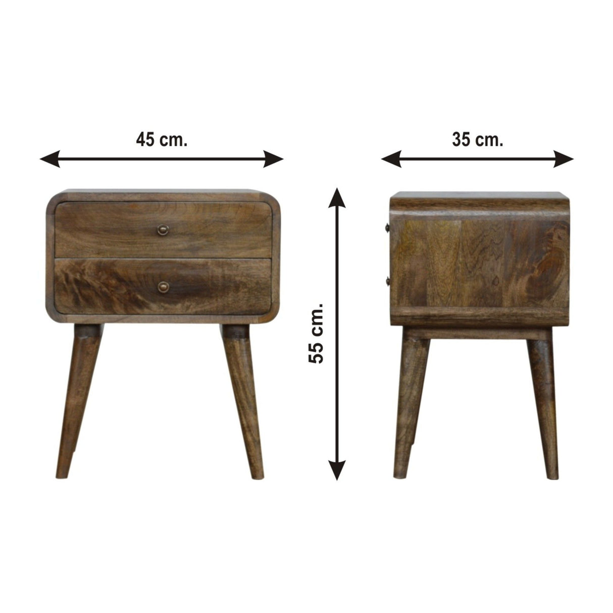 Curved Classic ed Nightstand - Gray Wash