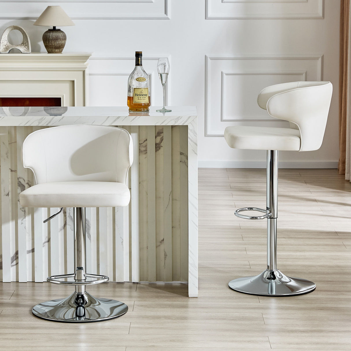 Adjustable Swivel Bar Chair With Ergonomic High Back Design