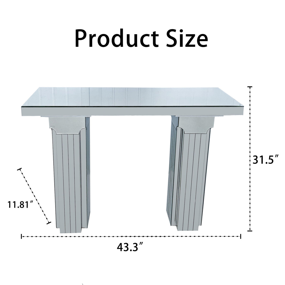Console Table, Rectangular Entryway Desk For Living Room - Silver
