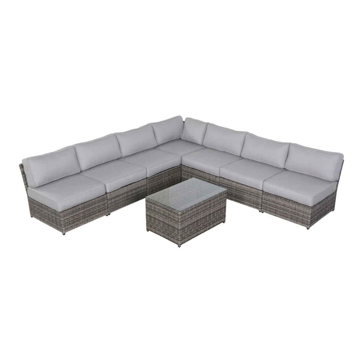 Outdoor 6 Person Patio Seating Group With Cushions - Gray