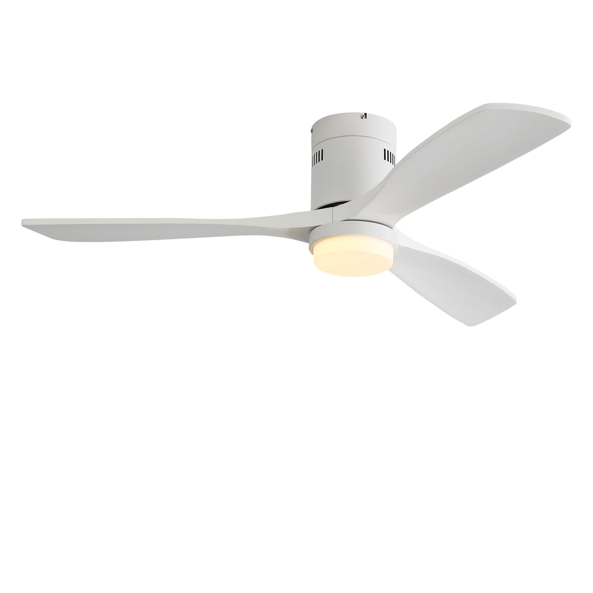 52" Low Profile Ceiling Fan With 6 Speed Remote, 3 Blades, Reversible DC Motor For Living Room - White