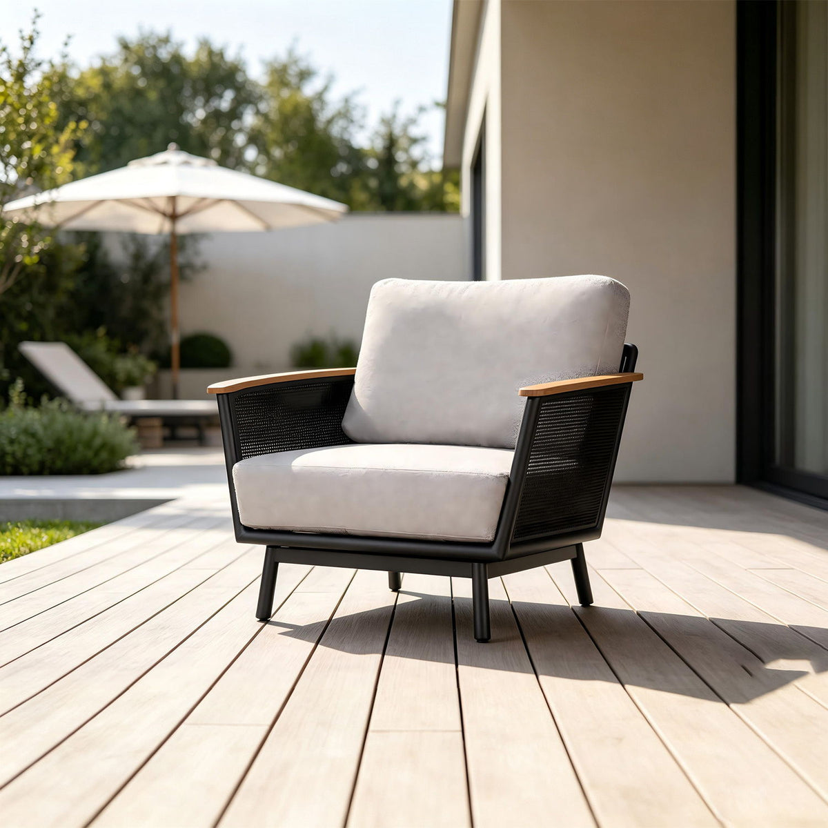 Chair With Armrests (Set of 2) - Black / Black Multi