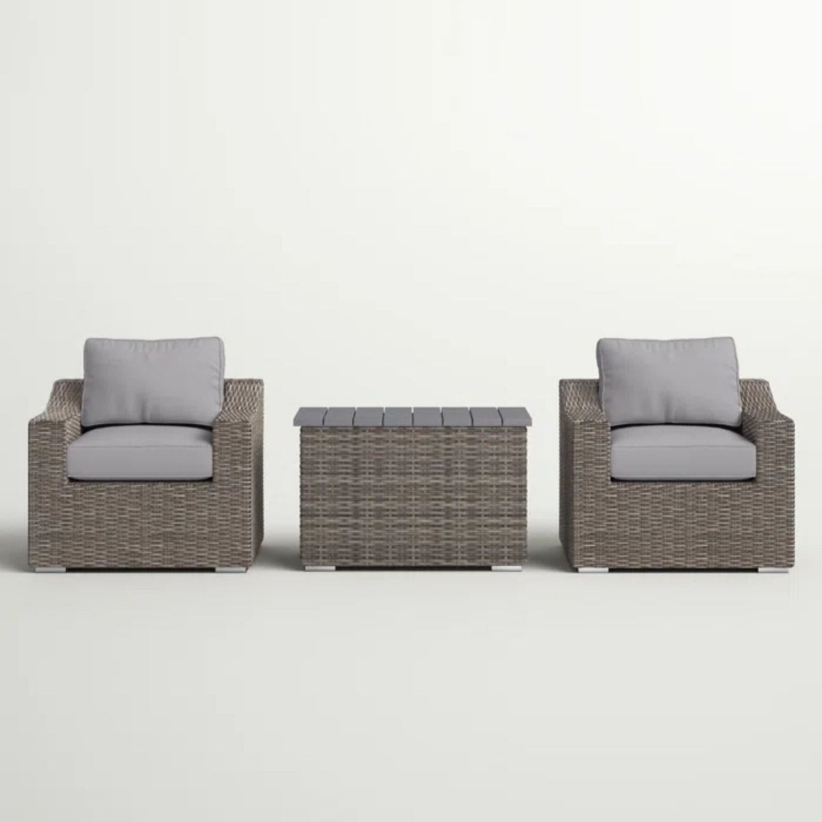 2 Person Seating Group With Cushions Ideal For Cozy Outdoor Gatherings - Gray / Gray Mix