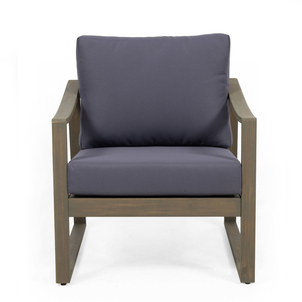 Samwell - Club Chair Outdoor Seating Acacia Wood - Dark Gray