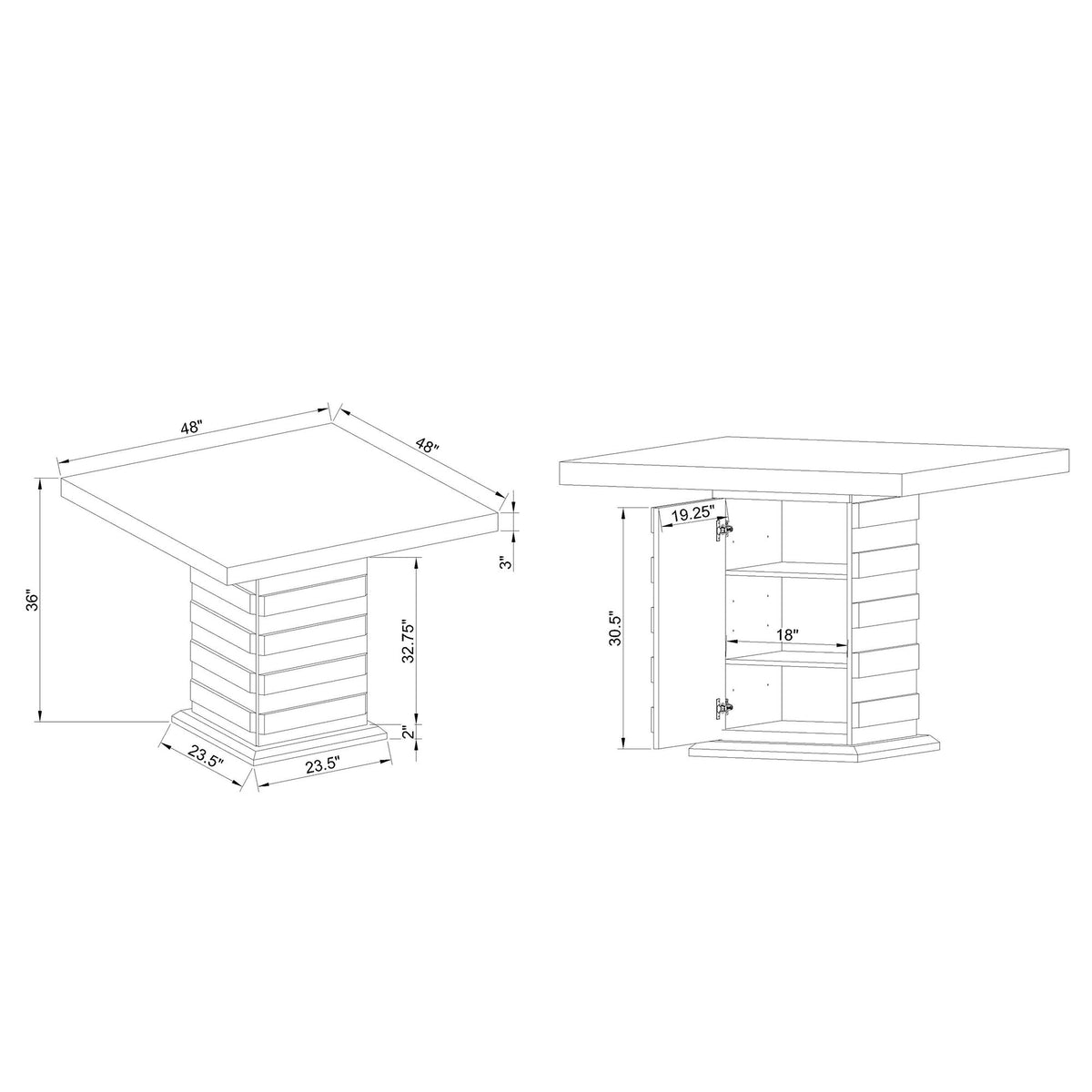 Donna - Bar Table - White