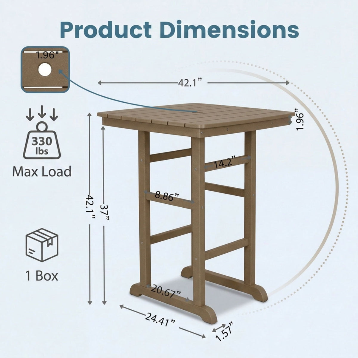 Bar-Height Outdoor Patio Table