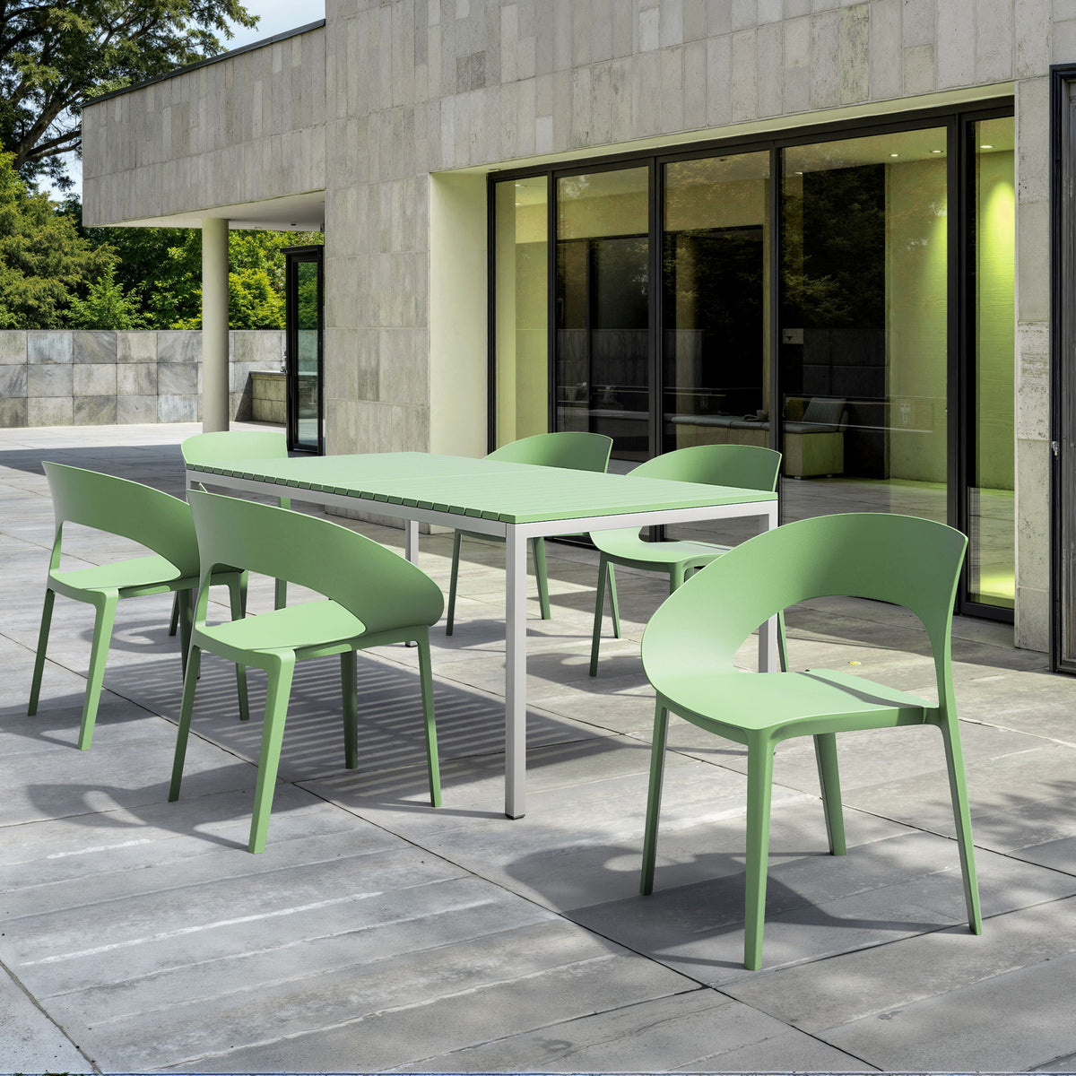 1 Piece Designed Single Chair, UV Resistant, Waterproof And Wear Resistant - Haze Green