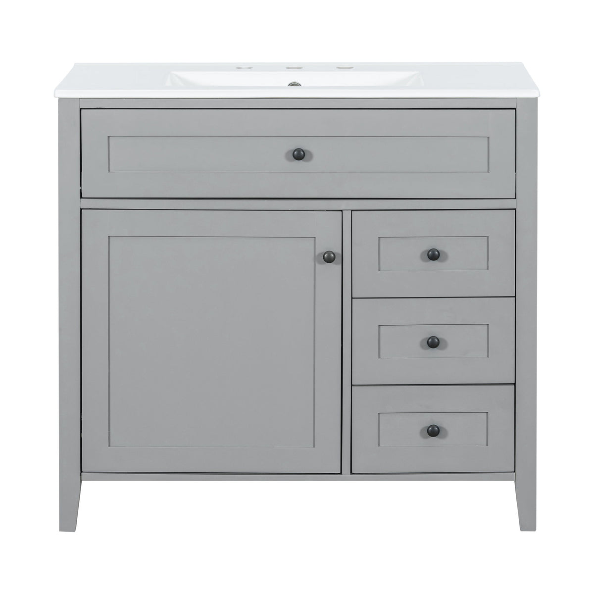Bathroom Vanity With Sink, Cabinet With 3 Drawers And Adjustable Shelf