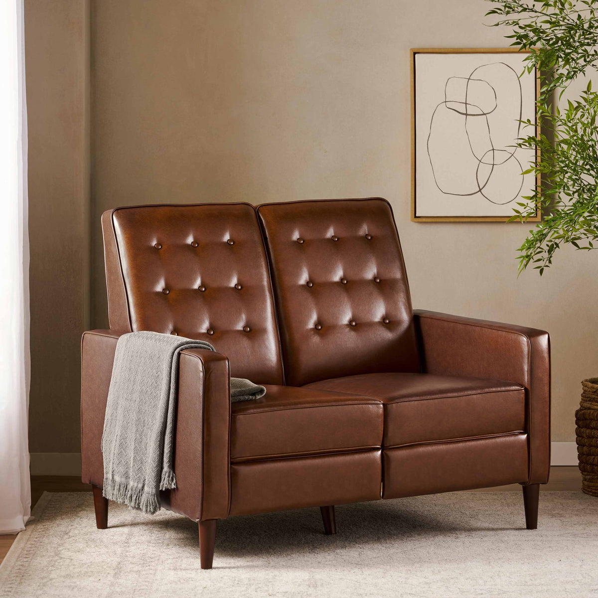Manville - Contemporary Tufted Loveseat Pushback Recliner