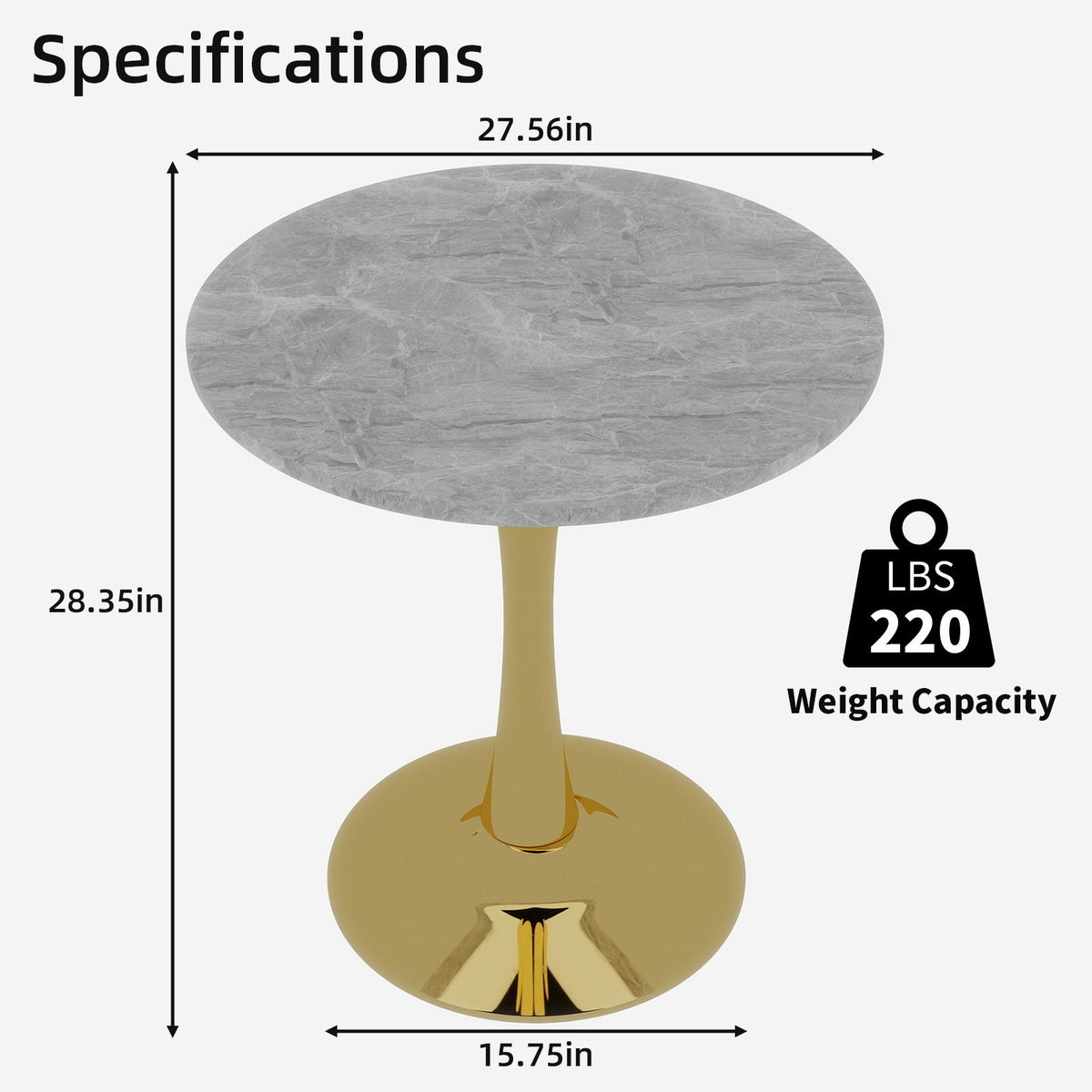 Coffee Table With Round Top For Living Rooms - Golden