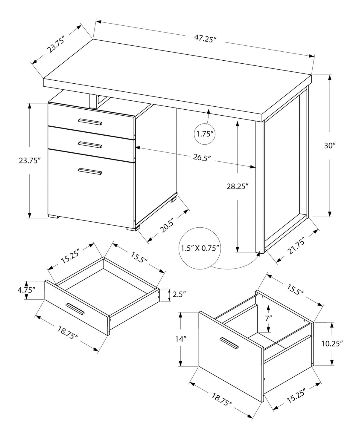 Computer Desk For Home Office, Laptop, Left Right Set Up, Storage Drawers - Beige