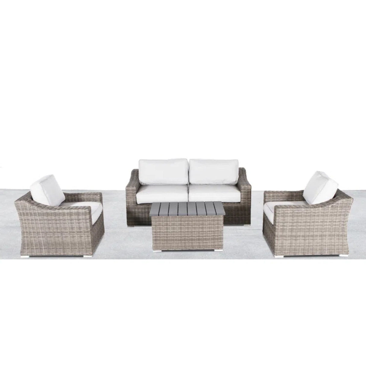 4 Person Sofa Seating Group With Cushions Perfect For Outdoor Gatherings - Gray / Gray Mix