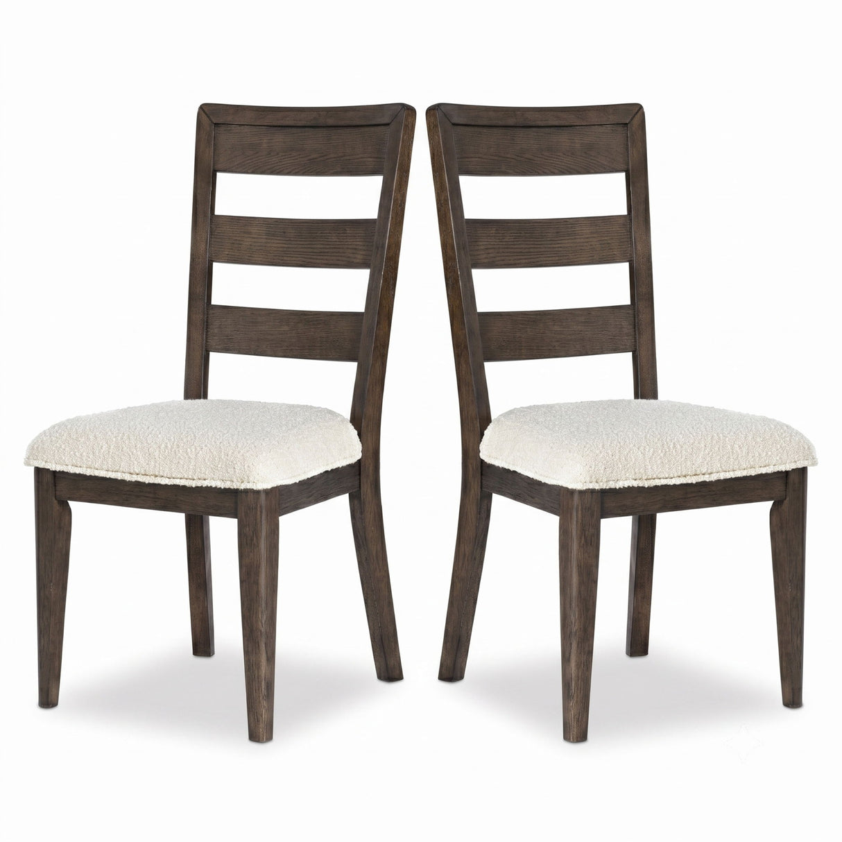 Upholstered Dining Chair With Ladder Back Design (Set of 2)