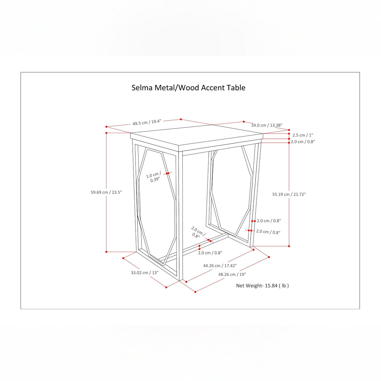 Selma - Metal And Wood Accent Table - Cognac