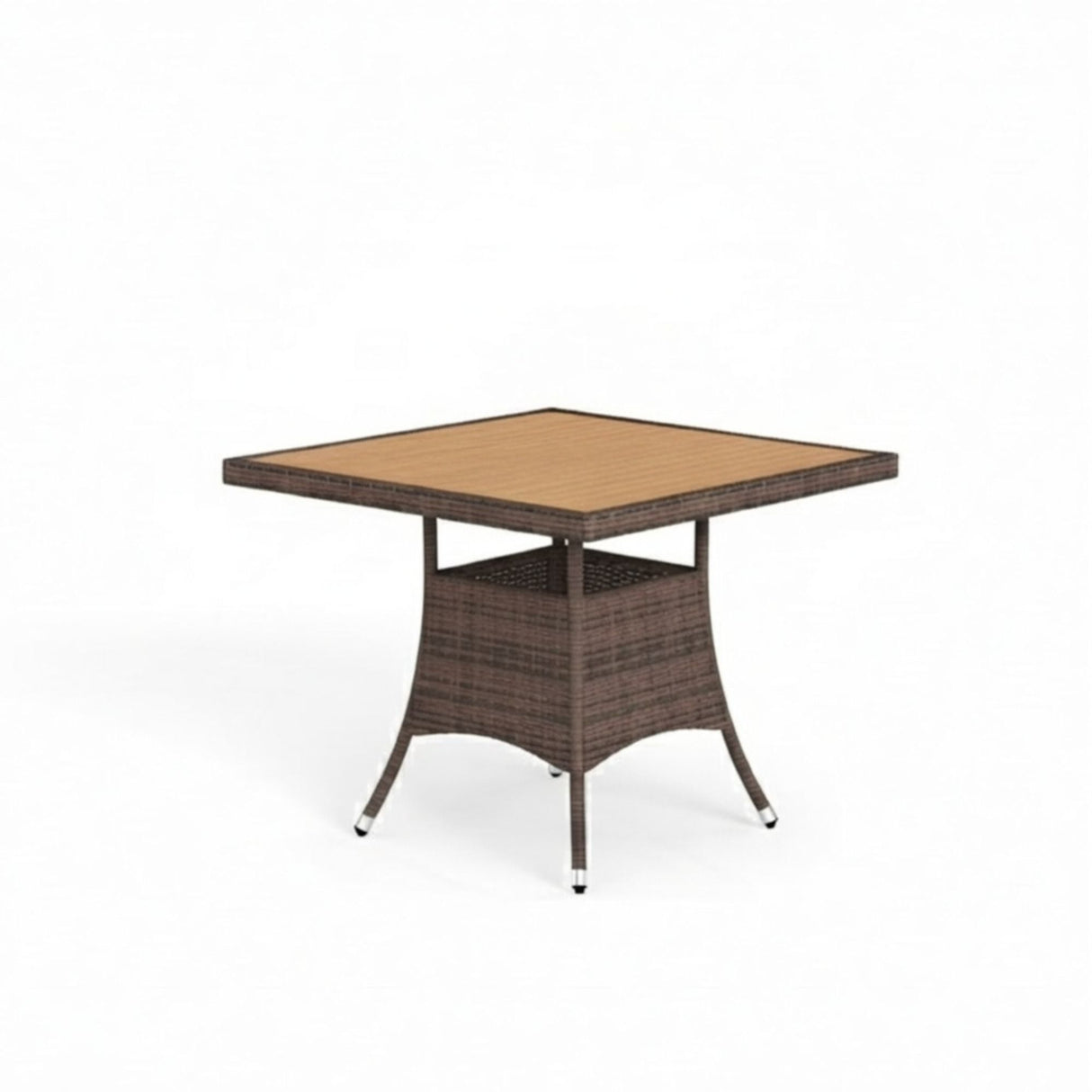 Square Patio Dining Table - Brown