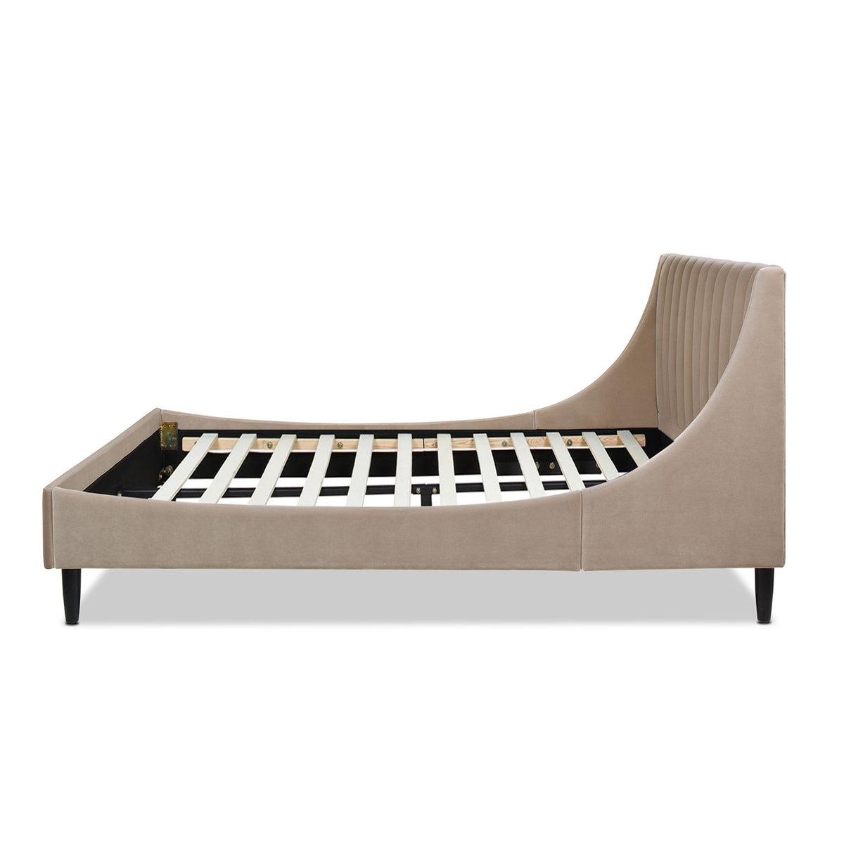 Aspen - Queen Vertical Tufted Modern Headboard Platform Bed Set - Mink