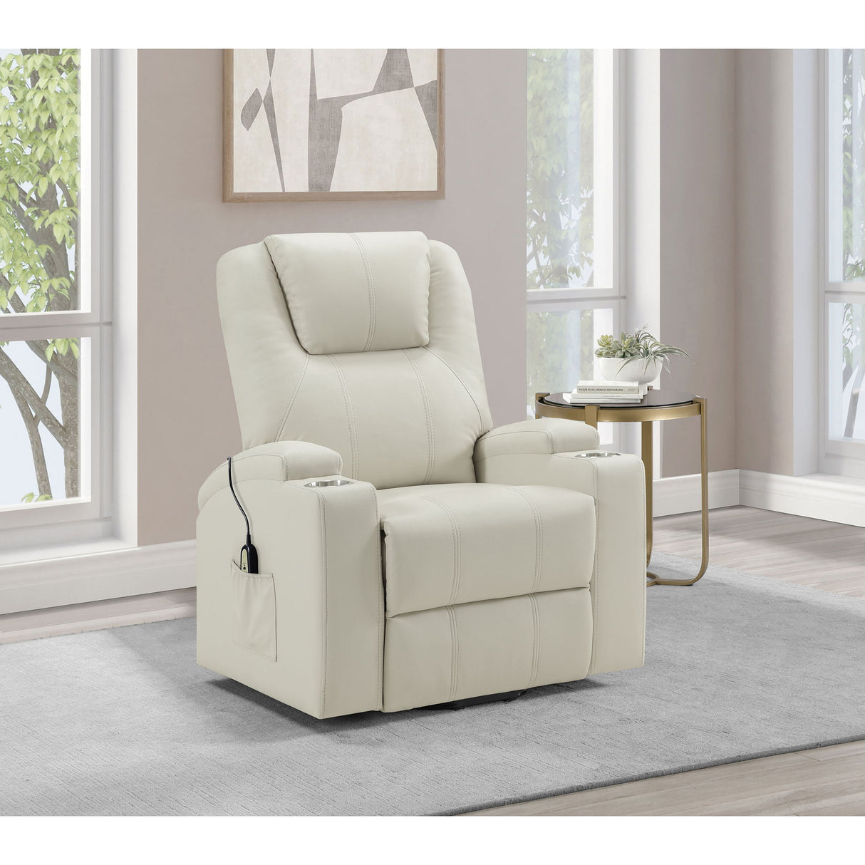 Macklin - Power Lift Massage Recliner With Heat And Dual Cupholders