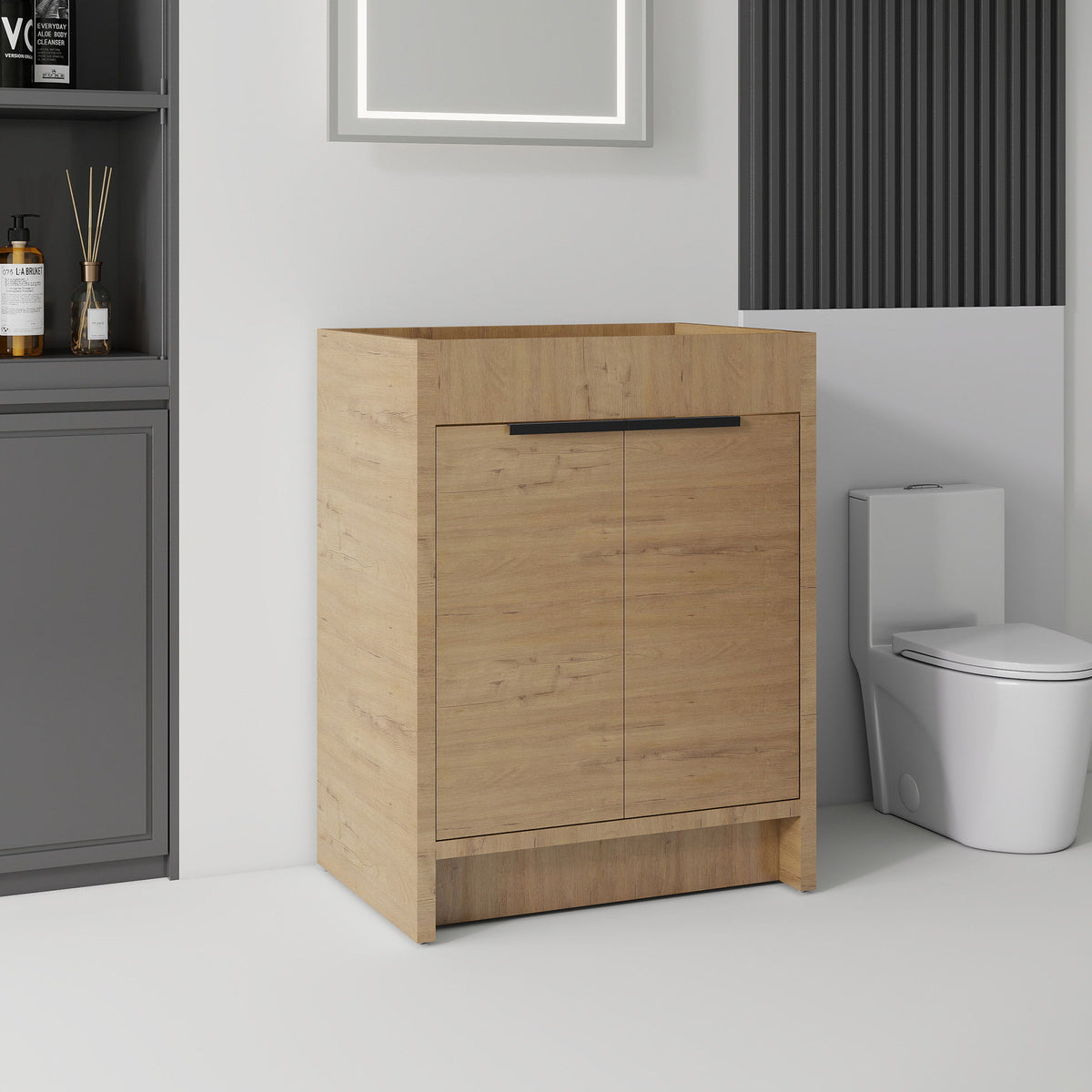 Freestanding Bathroom Vanity Cabinet With Soft Close Doors, Cabinet Only