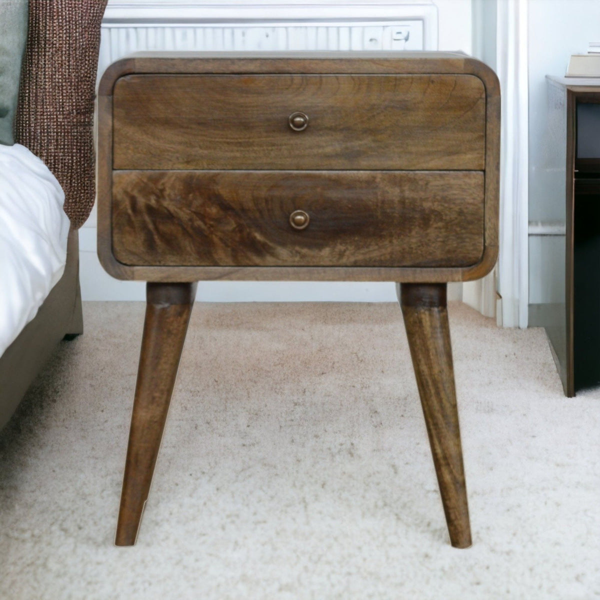 Curved Classic ed Nightstand - Gray Wash