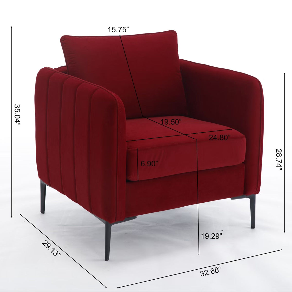 Accent Chair With Pillow For Living Room