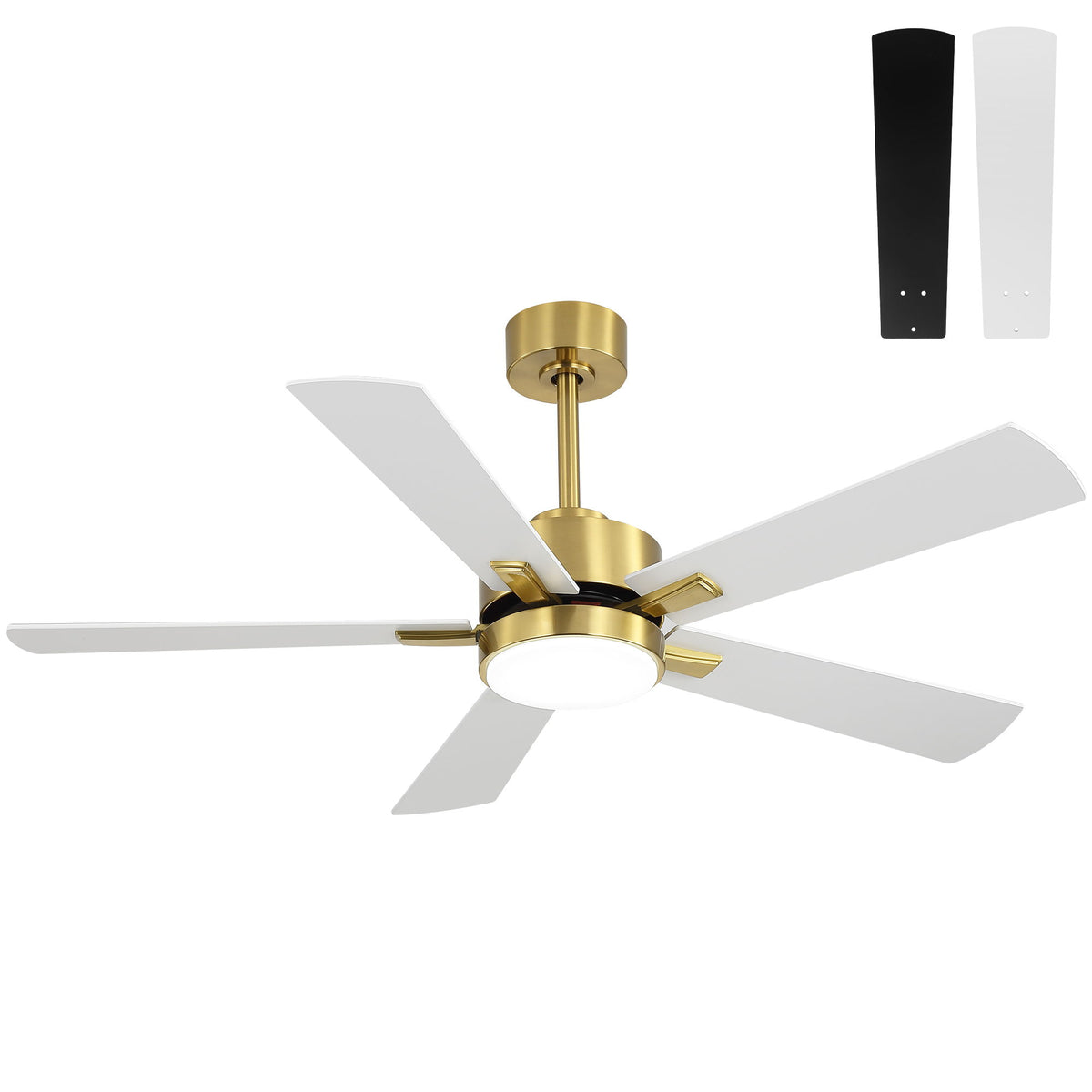 Reversible DC Motor Ceiling Fan With Dimmable LED Light For Living Room