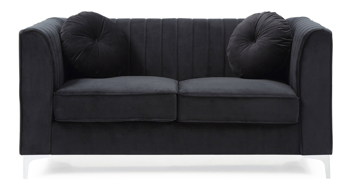 Glam Styled Micro Suede Loveseat