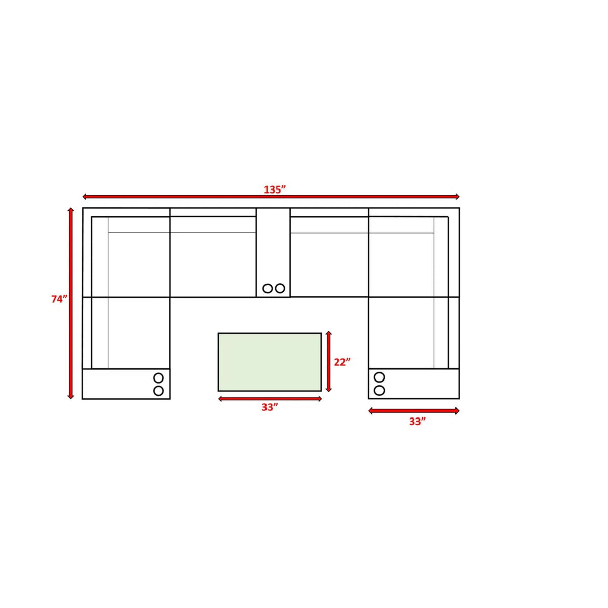 Winsford - Rattan Sectional Seating Group With Cushions, 4 Person Capacity - Espresso