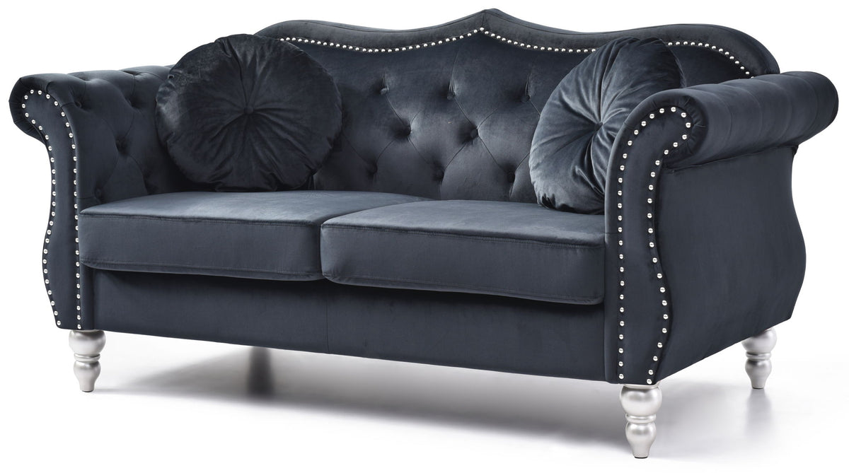 Stylish Flared Arm Loveseat