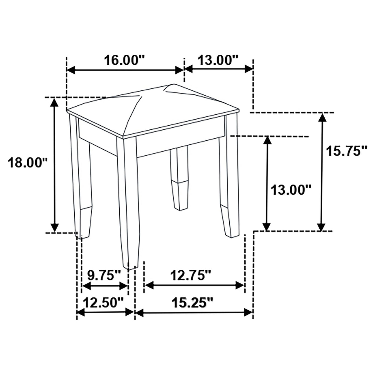 Vanity Stool With Padded Seat